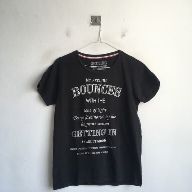 일본빈티지 프린팅 블랙 반팔 티셔츠