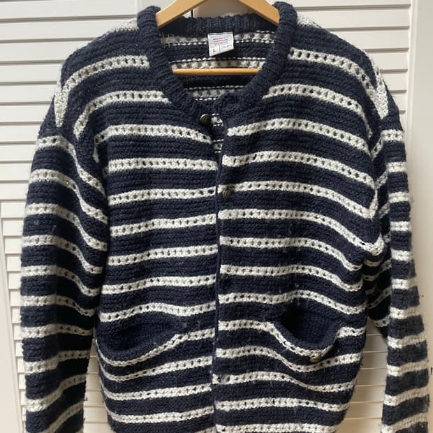 Stu 스트라이프 가디건 네이비 L 사이즈