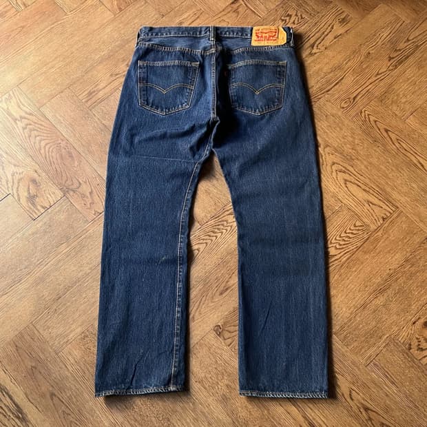 [34]리바이스 501 스트레이트 진청 데님 팬츠