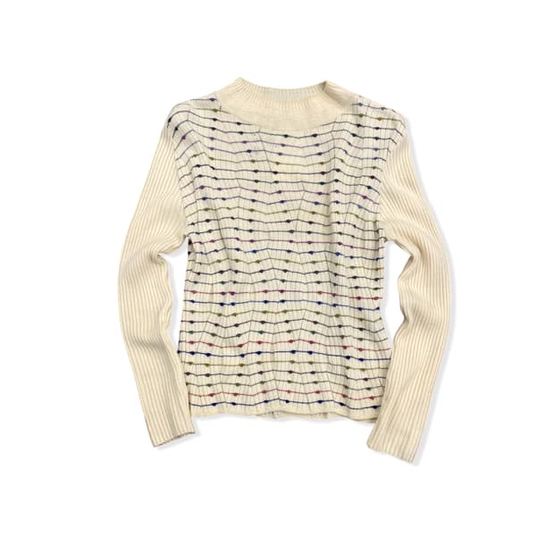 Beige high neck Multi  Knitwear Top