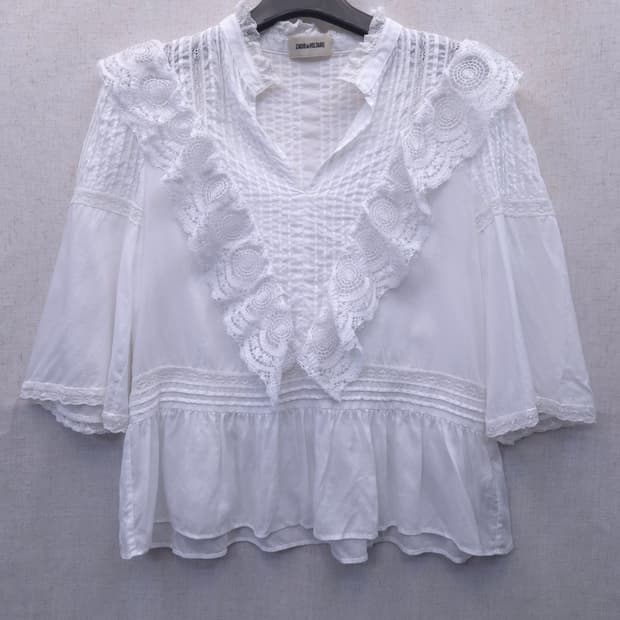 자딕앤볼테르 레이스 블라우스 화이트