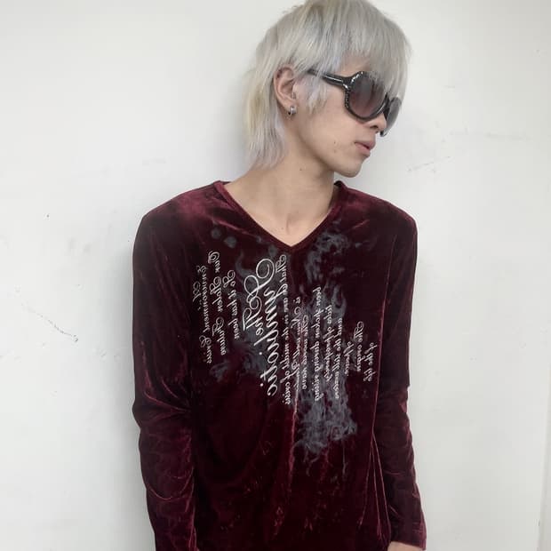 [Alpha Magic]Vkei Burgundy Velvet Sleeve