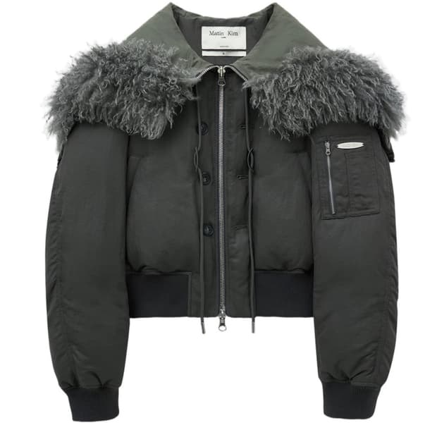 Matin Kim Fur Hoody Bomber Down Jumper