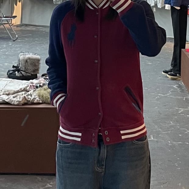 폴로랄프로렌 빅포니 배색 바시티 자켓 H1373