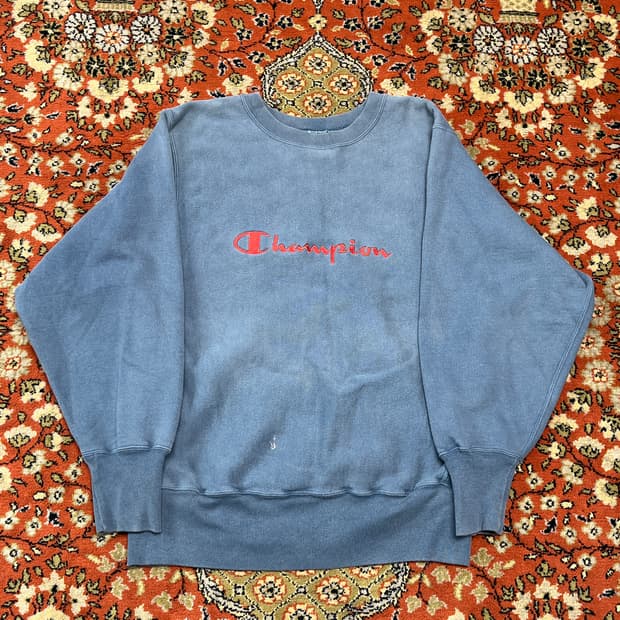 [M] 챔피온 빈티지 리버스위브 블루 맨투맨