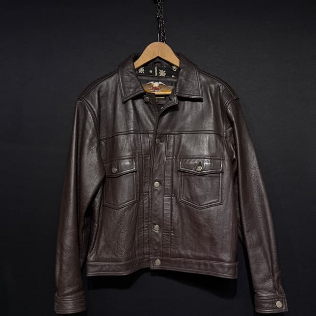 90's 할리데이비슨 2nd 트러커 가죽자켓 