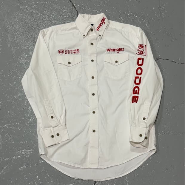 랭글러(Wrangler) Dodge Rodeo 웨스턴 화이트 셔츠