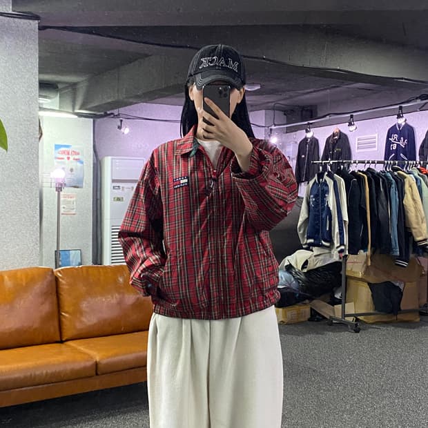 타미 체크 플래그 블루종 자켓 B3059