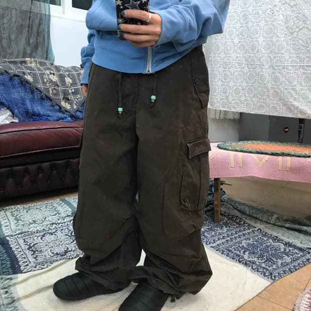 빈티지 포켓 밴딩 카고팬츠 