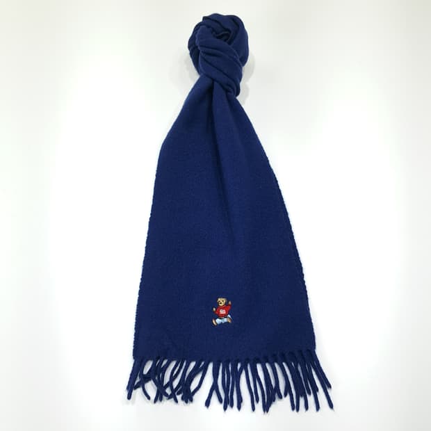 MX385 폴로 스코틀랜드판 램스울 폴로베어 네이비 머플러 목도리