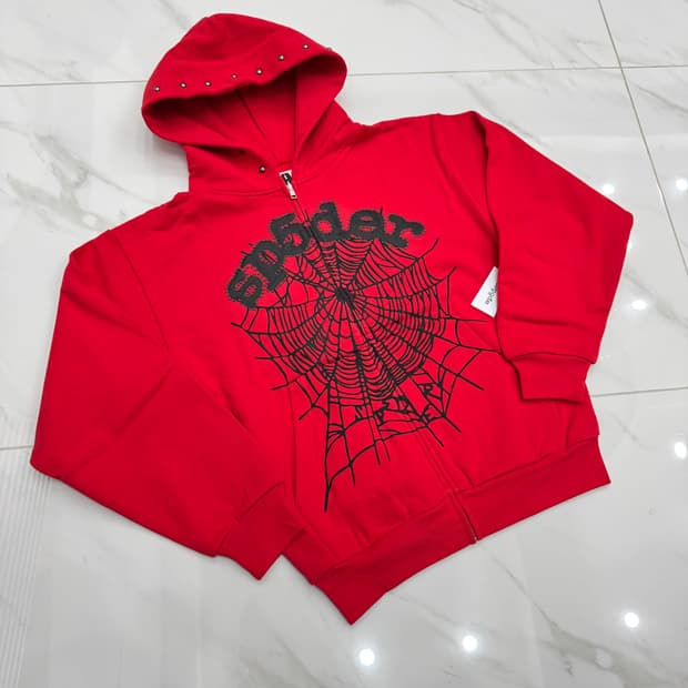 Sp5der 스파이더 후드집업 레드