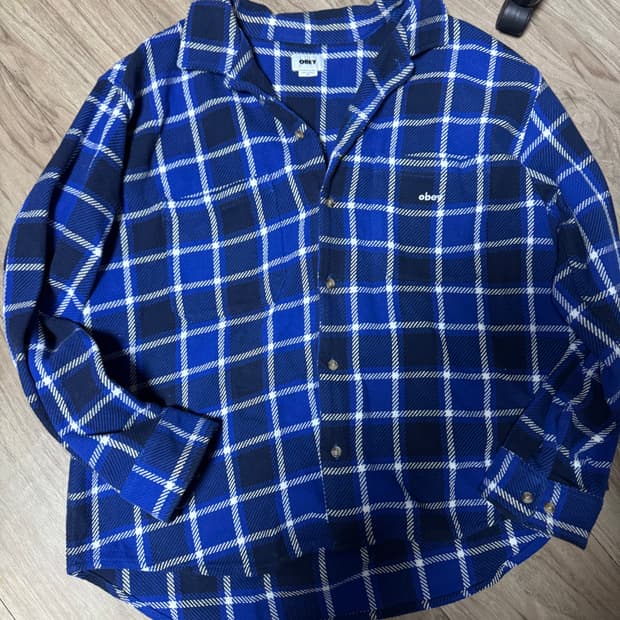 오베이 헤비코튼 체크셔츠 XL