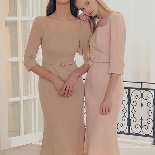 브라이드앤유(BAU) ODETTE Square neck dress