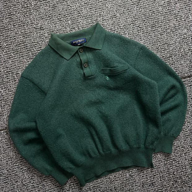 90s YSL 입생로랑 아카이브 카라넥 울 니트 2043