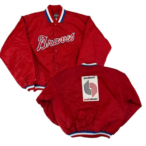 3XL) 90s 마제스틱 NBA 포틀랜드 바시티 자켓