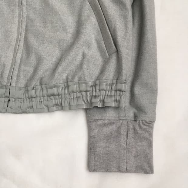 satin frill hem zip-up