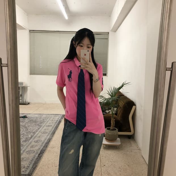 폴로 빅포니 핑크 pk티