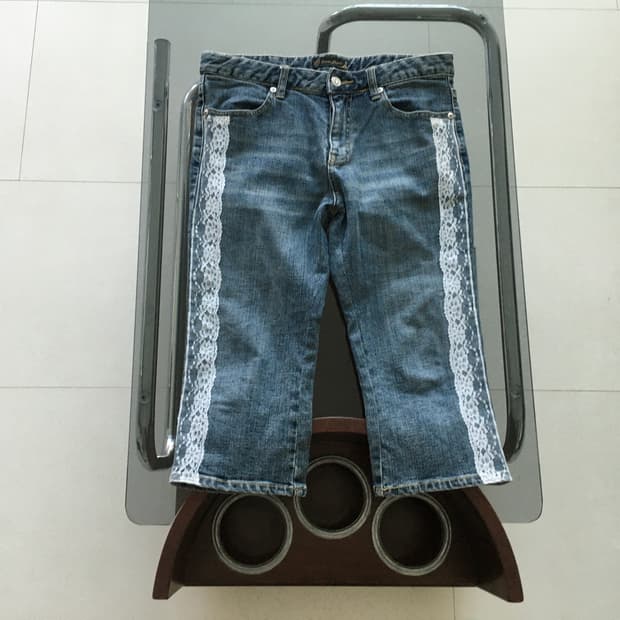 vintage lace trim jeans