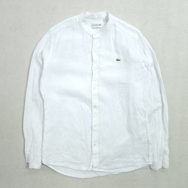 라코스테 린넨 화이트 셔츠 M