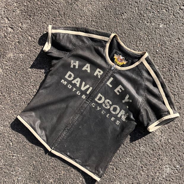 Harley Davidson 할리 데이비슨 메쉬 레더 티셔츠