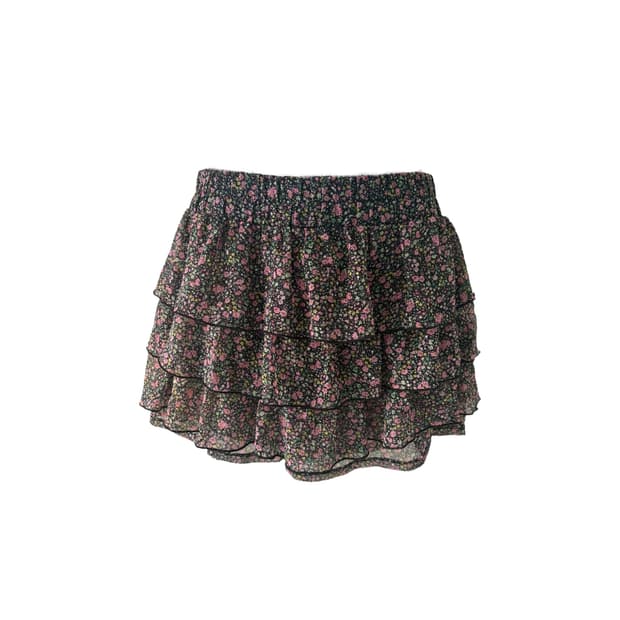 floral ruffle mini skirt