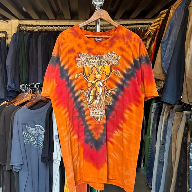 할리데이비슨 루니툰즈 프린팅 티셔츠