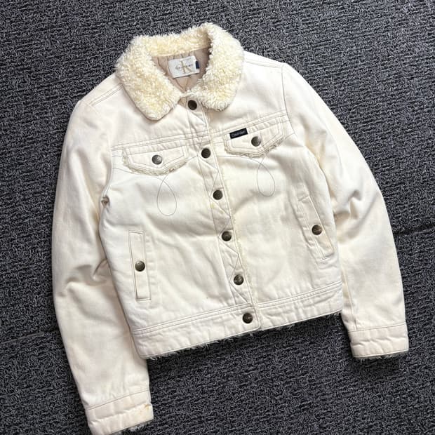 00s 캘빈클라인 올드스쿨 쉐르파 트러커 데님 자켓 2140
