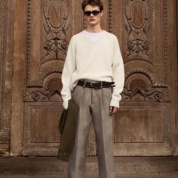 STU 울 브이넥 니트 크림 L