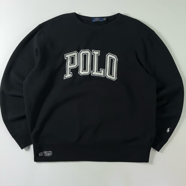 Polo  폴로 랄프로렌 코튼 스펠아웃 블랙 맨투맨 