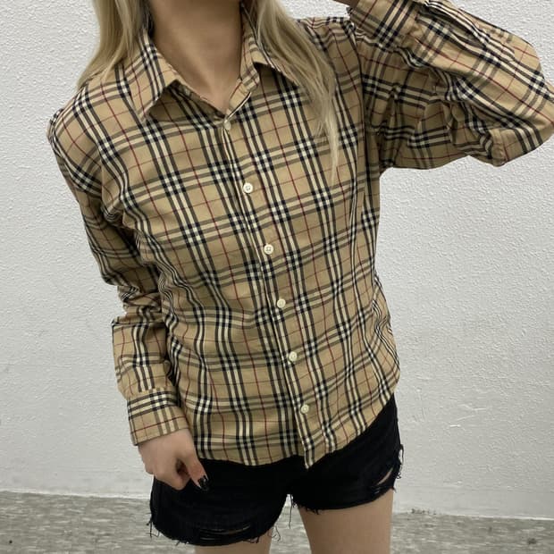 버버리 노바체크 셔츠 M