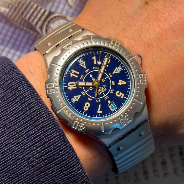 96년판) 빈티지 스와치 다이버 아이러니 Superblu