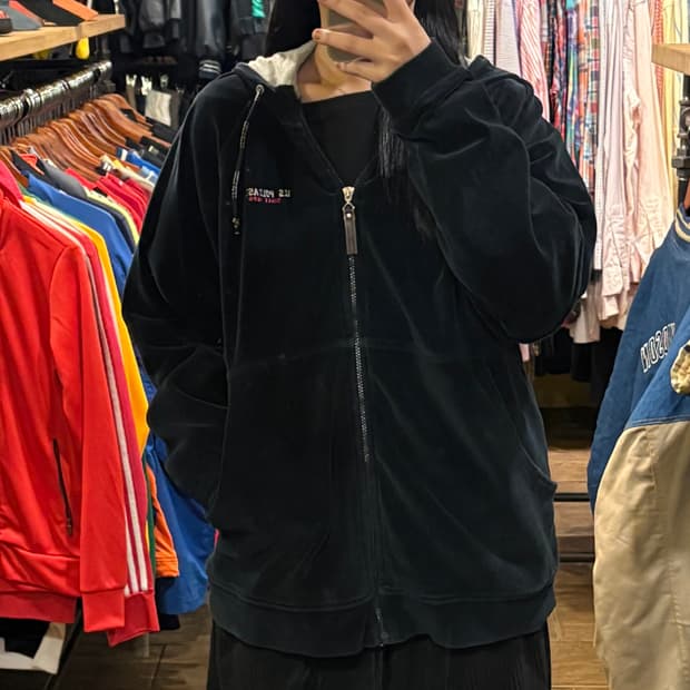 [HI] VTG 후드 벨벳져지 네이비