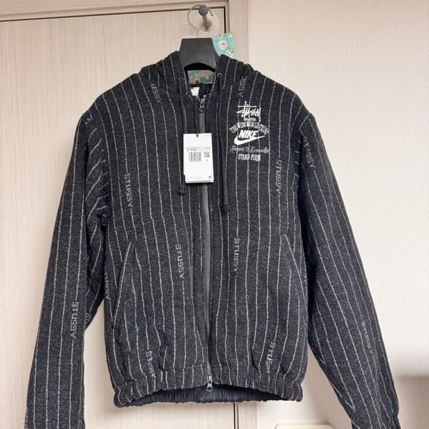 나이키 x 스투시 NRG 스트라이프 울 자켓 블랙 XS