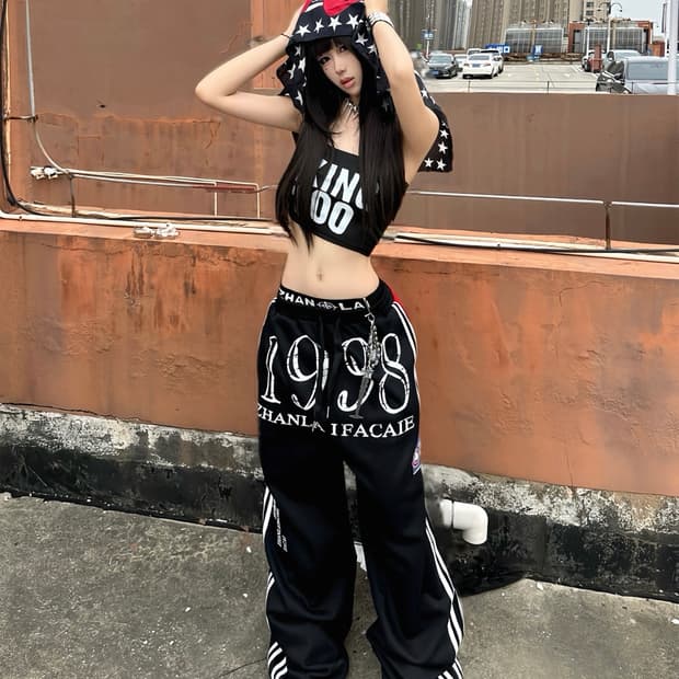 Layered Waist Street Sweatpants
