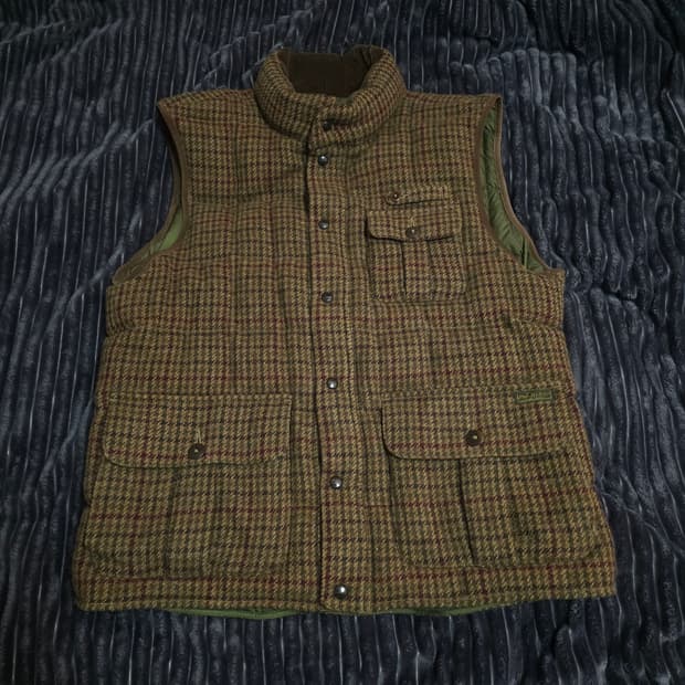 폴로 트위드 덕다운 헌팅베스트 XXL