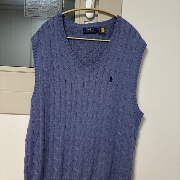 폴로 꽈배기 니트 베스트 L