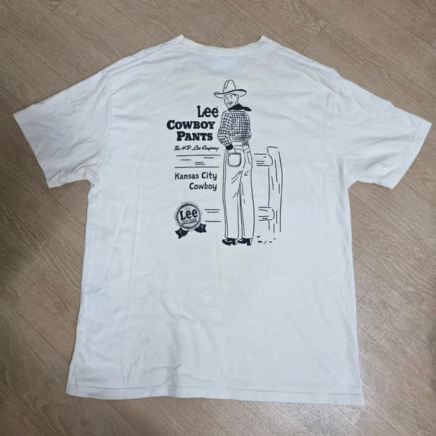 Lee 리 후면 카우보이 그래픽 반팔티 아이보리 100