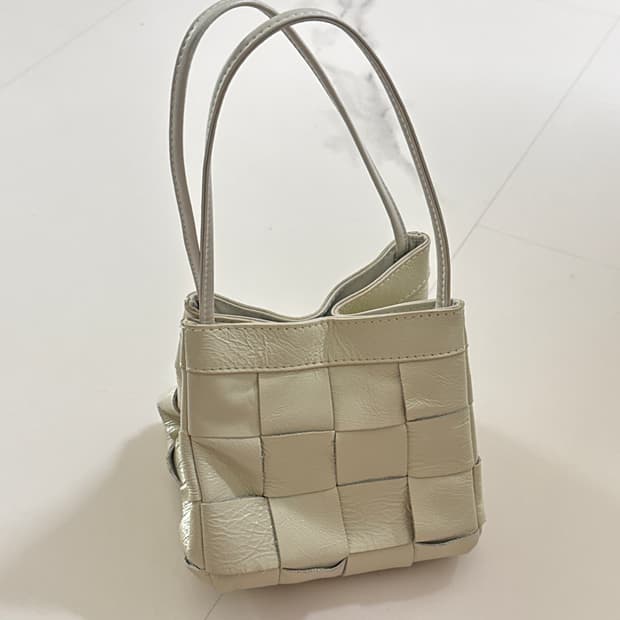 위빙 리얼 레더 토드백 미니백