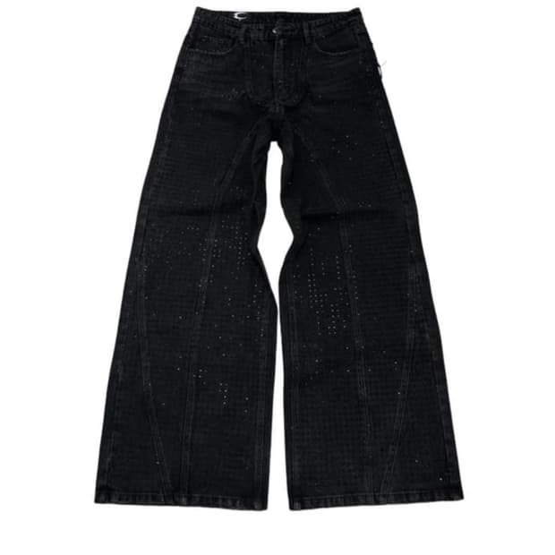 Cozy world wide rhine stone pants