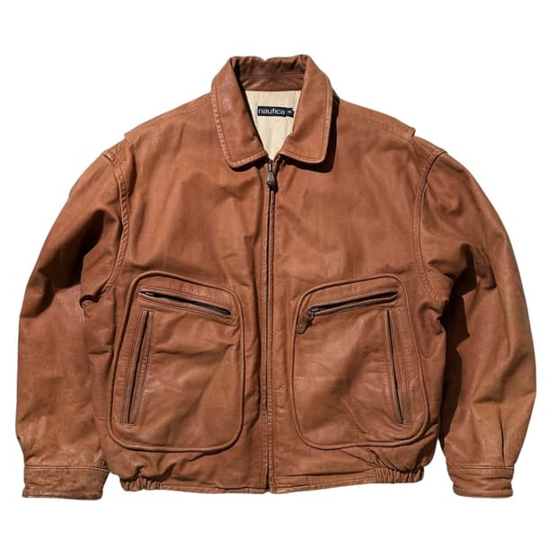 노티카 90‘s 카우레더 A-2 플라이트 봄버 자켓