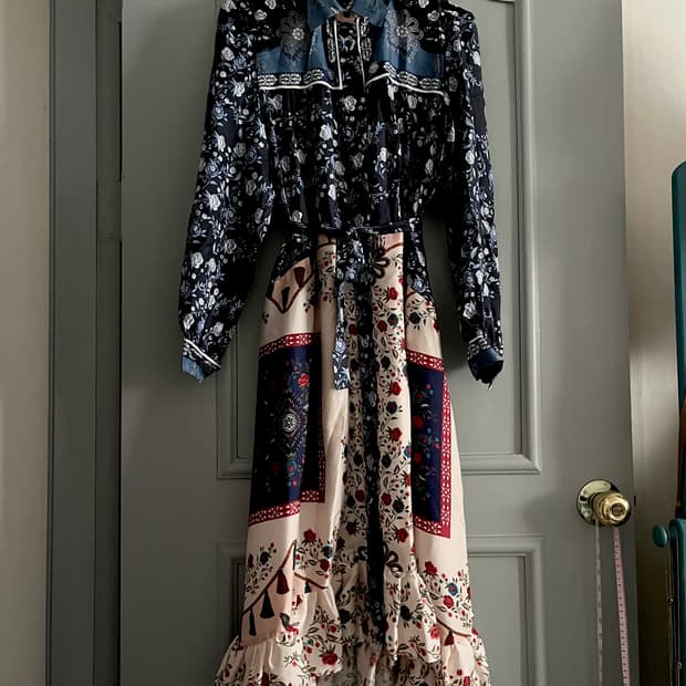 산드로 린 실크 원피스 38사이즈