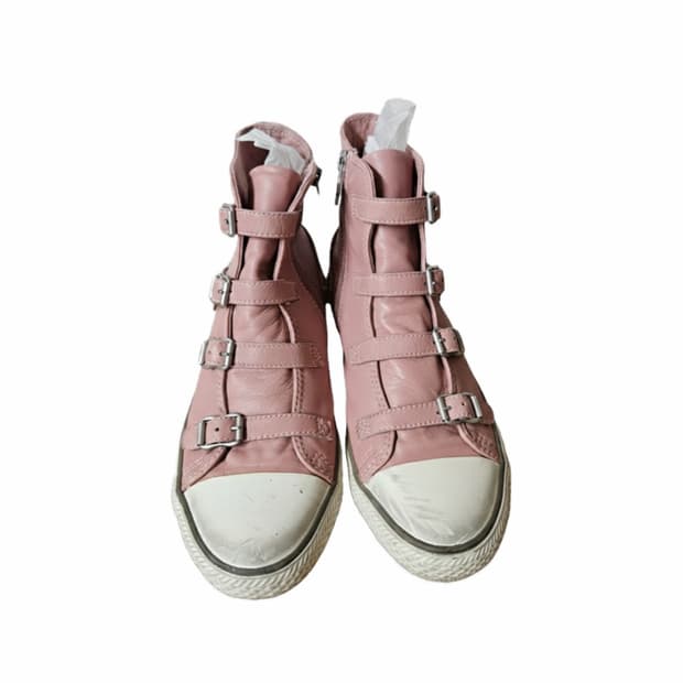 Ash 아쉬 핑크 가죽 하이탑 스니커즈 40