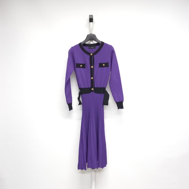 새 샤틴 춘추동 니트 플리츠 롱 원피스 55