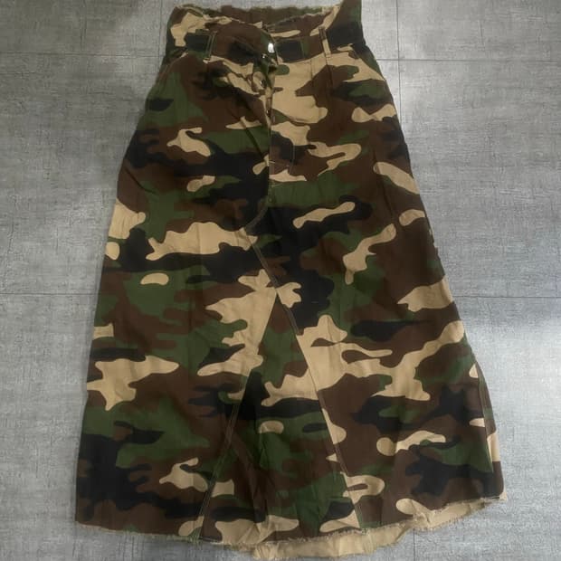 일본빈티지 Rodeo 핀터깔y2k 보헤미안워크 밀리터리 카모롱스커트