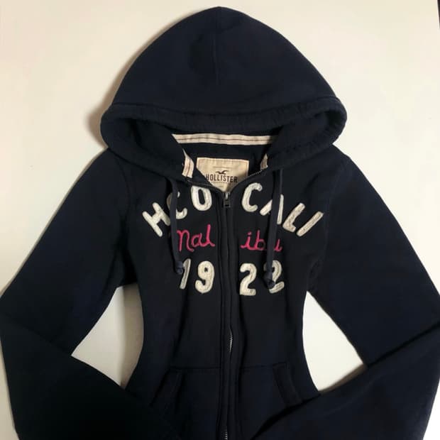 초희귀 대대장 홀리스터 딱붙핏 후드집업 다크네이비