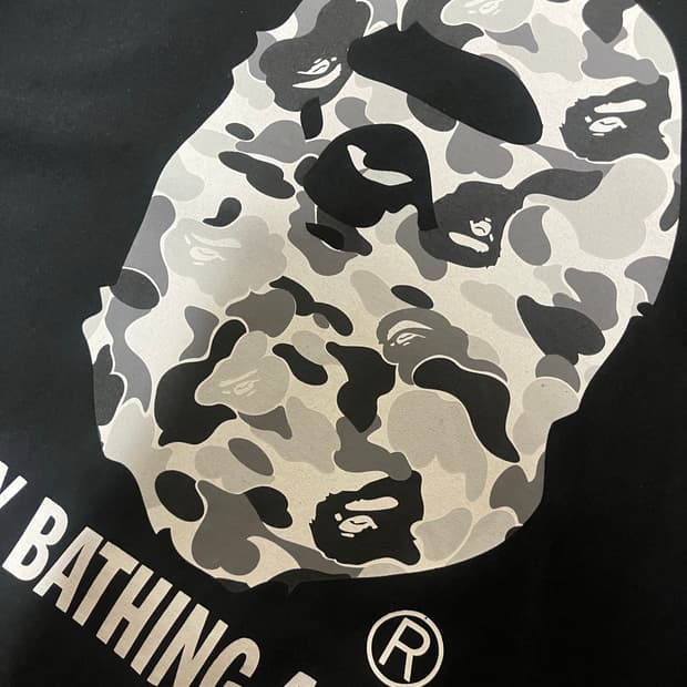 베이프 밀리터리 카모 반팔 티셔츠 L