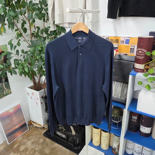 브룩스브라더스 카라 니트 M 