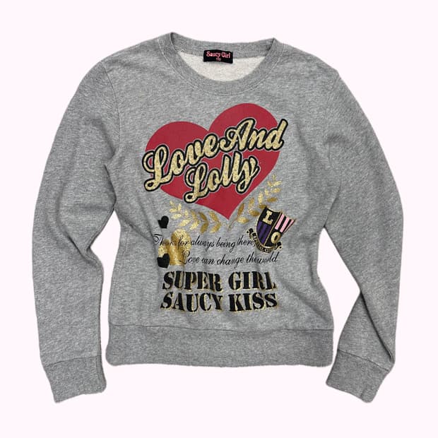 glitter kitsch prining sweatshirt