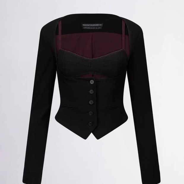 스컬프터 Bodices Two Piece Wool Blazer Black