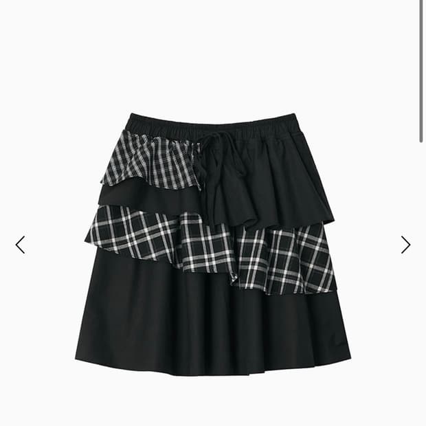 오헤시오 캉캉 레이어드 스커트 블랙 체크